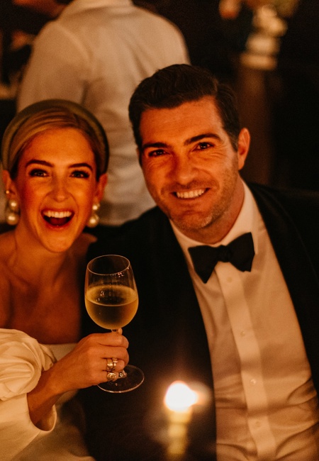 Happy Couple Glass Of Wine