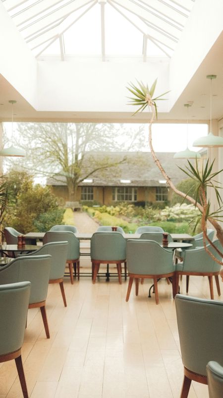 Interior view of Conservatory dining and reception area at the Dunraven Arms hotel